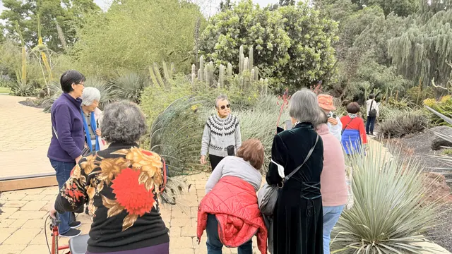 團員們漫步參觀仙人掌植物園區